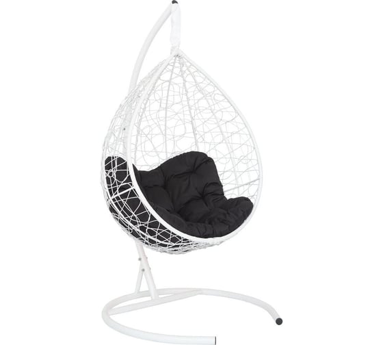 Изображение товара Подвесное кресло-кокон Лаура SEVILLA RELAX белый + каркас, подушка чёрная SEV-5 205