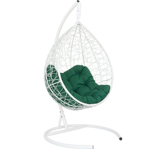 Изображение товара Подвесное кресло-кокон Лаура SEVILLA RELAX белый + каркас, подушка зелёная SEV-5 203
