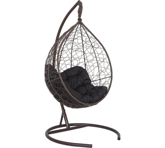 Изображение товара Подвесное кресло-кокон Лаура SEVILLA RELAX коричневый + каркас, подушка чёрная SEV-5 305
