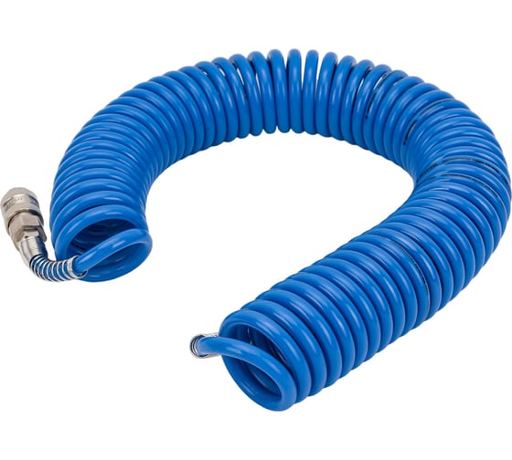 Изображение товара Шланг спиральный полиуретановый с быстроразъемными соединениями (10 м; 5.5х8 мм; 15 бар) INTERTOOL PT-1707