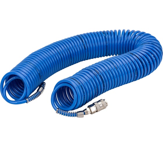 Изображение товара Шланг спиральный полиуретановый с быстроразъемными соединениями (20 м; 5.5х8 мм; 15 бар) INTERTOOL PT-1709