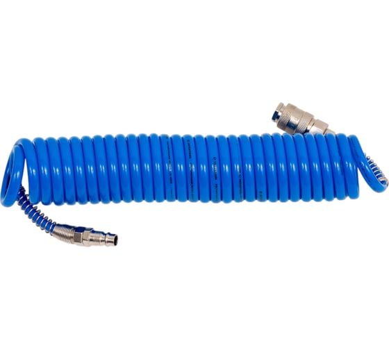 Изображение товара Шланг спиральный полиуретановый с быстроразъемными соединениями (5 м; 5.5х8 мм; 15 бар) INTERTOOL PT-1706