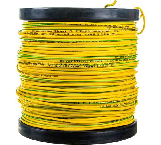 Изображение товара Провод ПУГВ Торкабель 0,5 ж/зеленый 100м на катушке 0749524536939