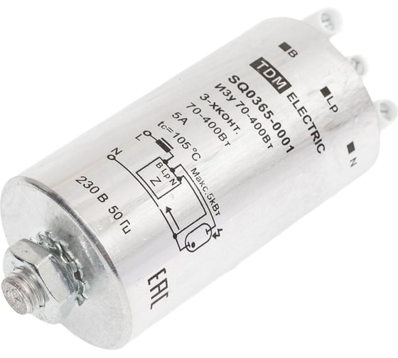 Изображение товара Пуско-регулирующий аппарат TDM ИЗУ 70-400 Вт 3-х контактный SQ0365-0001