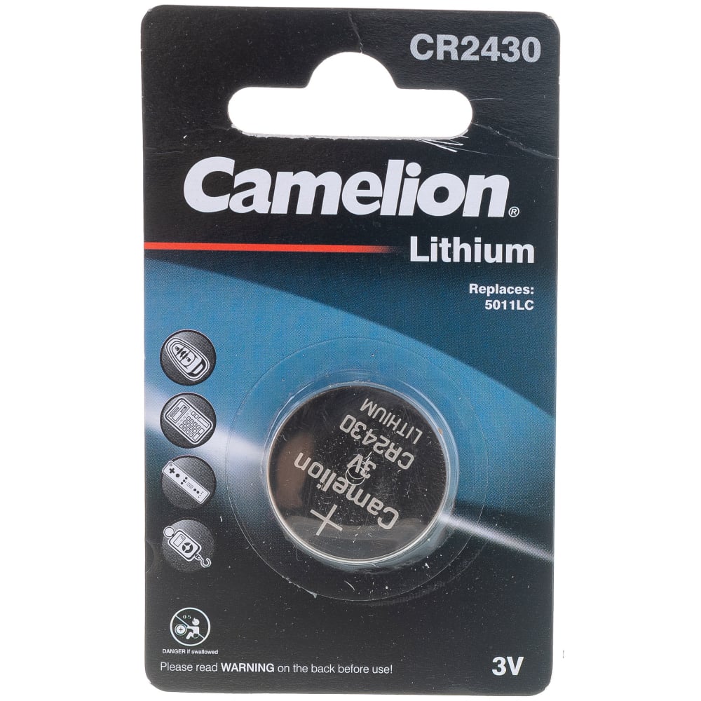 Литиевая батарейка Camelion camelion cr2430 bl 1 cr2430 bp1 батарейка литиевая 3v 1 шт в уп ке