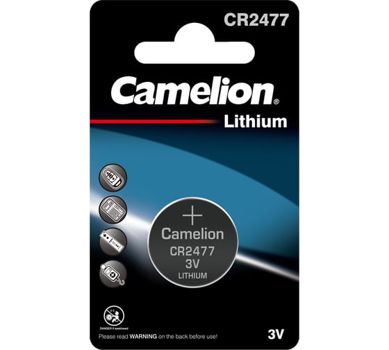 Изображение товара Литиевая батарейка Camelion CR2477 BL-1, 3V 8660