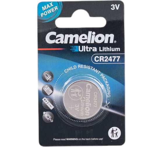 Изображение товара Литиевая батарейка Camelion CR2477 BL-1, 3V 8660