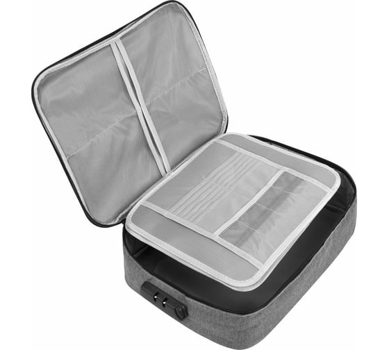 Изображение товара Папка-органайзер для документов BRAUBERG с кодовым замком СЕРЫЙ ВОДОНЕПРОНИЦАЕМЫЙ А4 271960