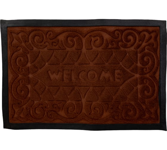 Изображение товара Придверный коврик Рыжий кот с подложкой из ПВХ, полиэстер 008454