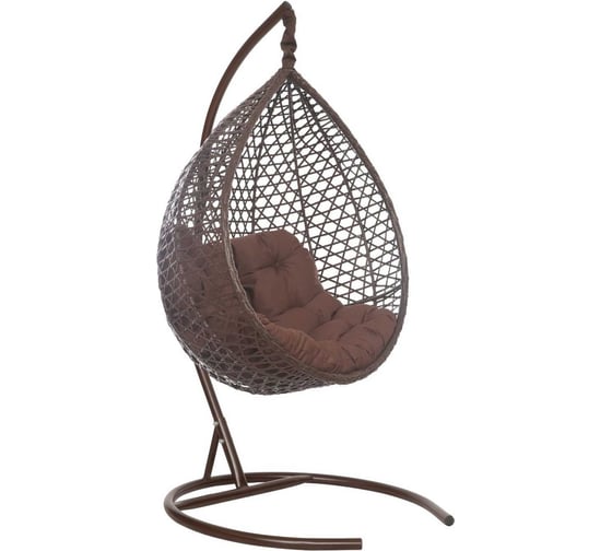 Изображение товара Подвесное кресло-кокон Лаура Montblanc коричневый + каркас, подушка шоколадная MONB 302