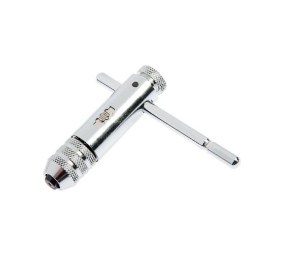 Изображение товара Т-образный вороток-трещотка для метчиков  ТУНДРА хромированный, М3 - М8 2705956