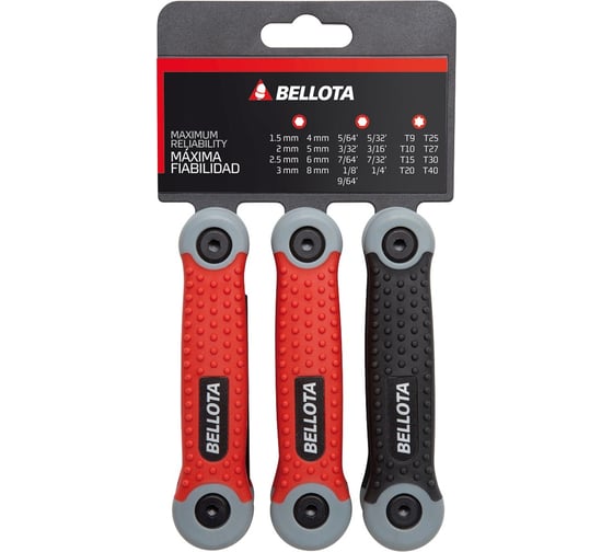 Изображение товара 3 складных набора по 8 ключей Bellota Allen и Torx 6455P3