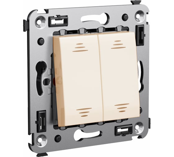Изображение товара Двухклавишный переключатель в стену DKC, Avanti, Ванильная дымка 4405114