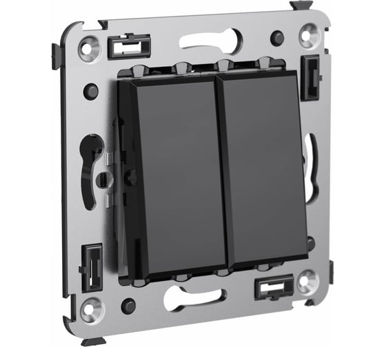 Изображение товара Двухклавишный переключатель в стену DKC, Avanti, Черный квадрат 4402114