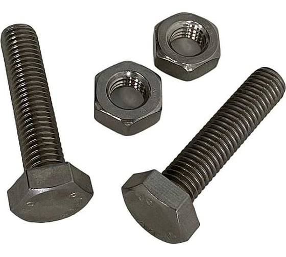 Изображение товара Болт нержавеющий 23 БОЛТА М4x18 мм DIN 933 со стоп гайкой, 10 шт. 11465