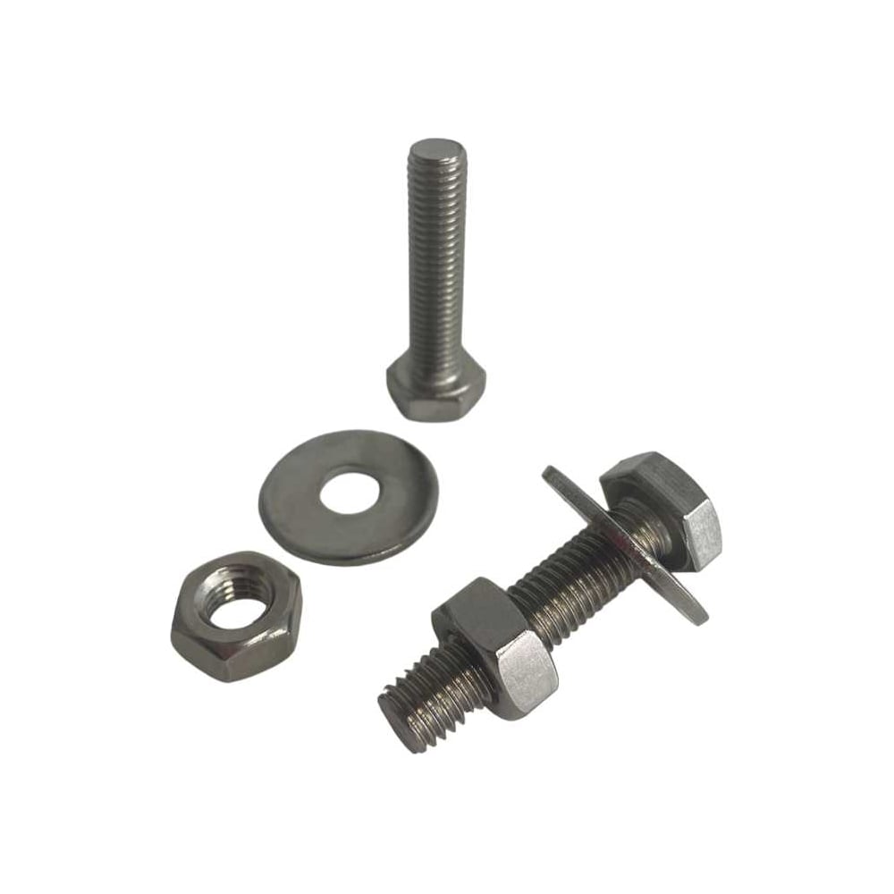 Изображение товара Болт нержавеющий 23 БОЛТА М8x45 мм DIN 933 с гайкой и шайбой, 10 шт