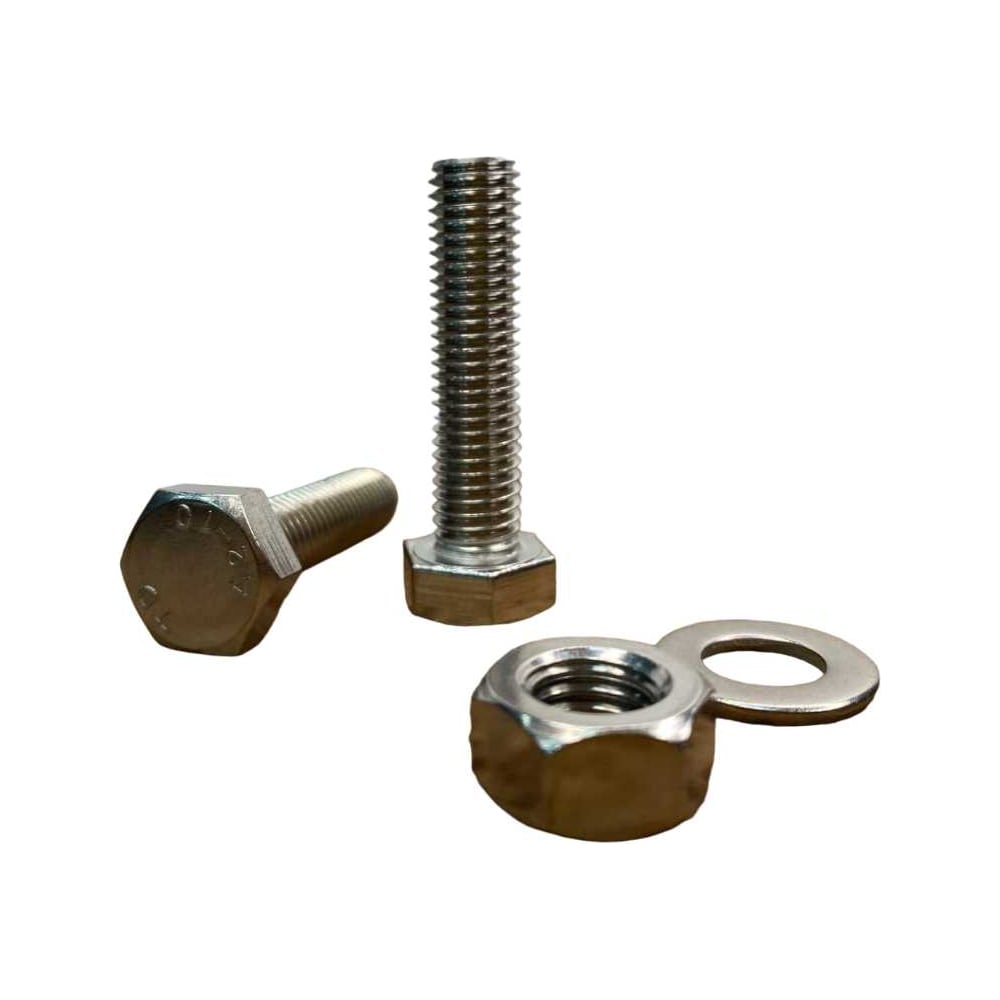 Изображение товара Болт нержавеющий 8x35 мм DIN933 с гайкой и шайбой, 10 шт.