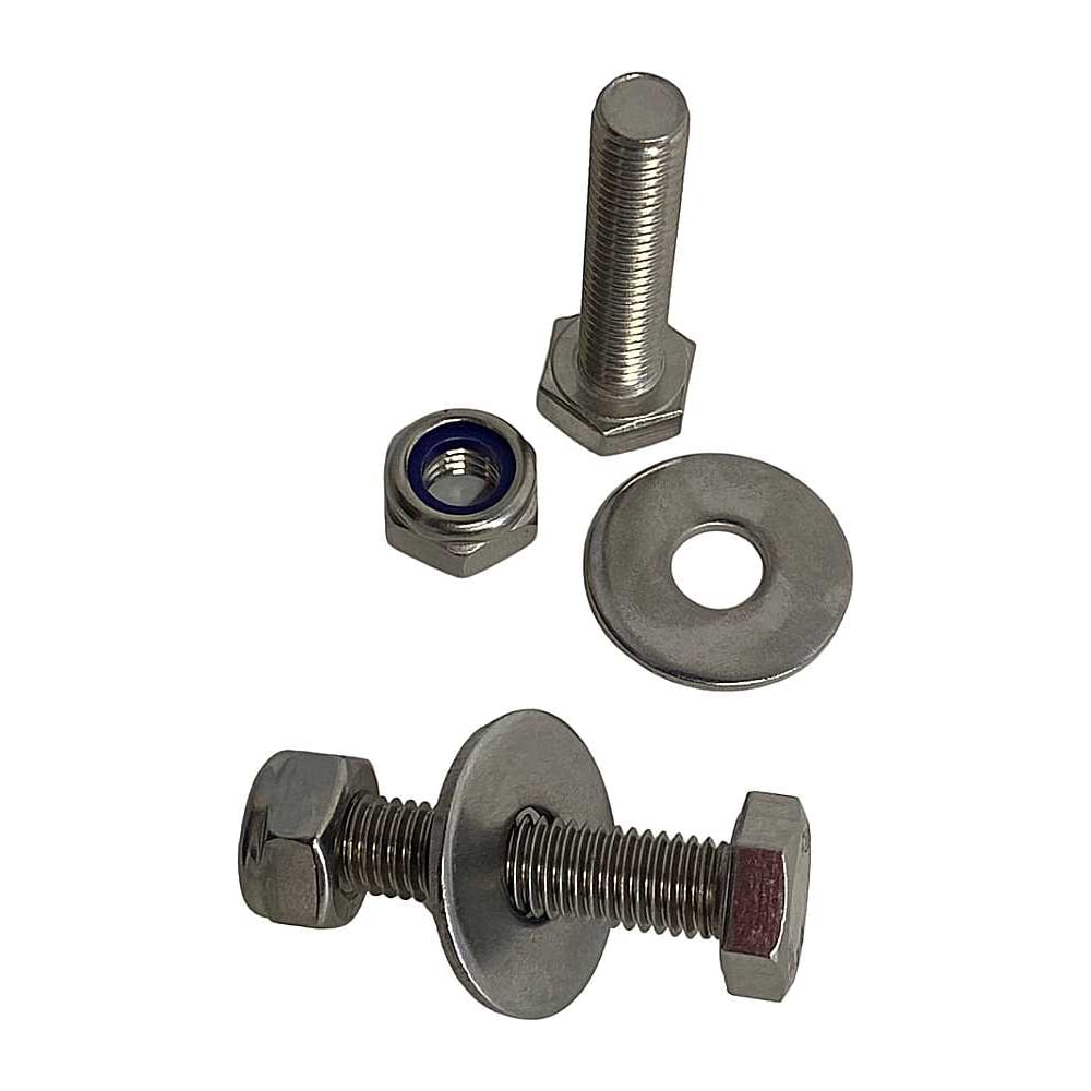 Изображение товара Болт нержавеющий 23 БОЛТА 8x60 мм DIN933 со стоп гайкой и шайбой,10шт 33366