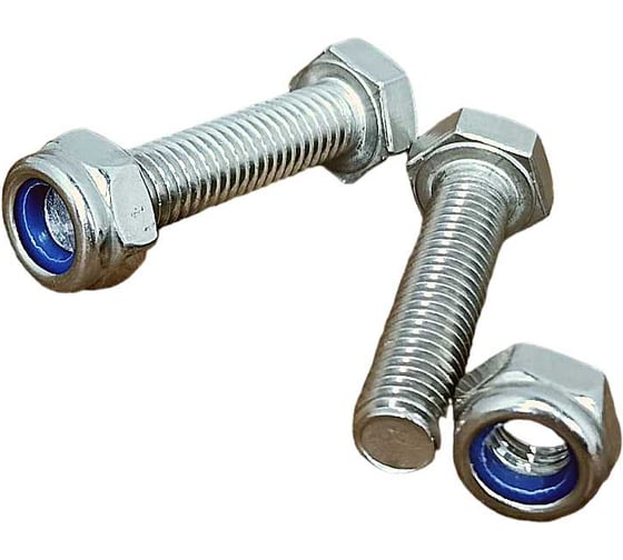 Изображение товара Болт нержавеющий 23 БОЛТА М4x50 мм DIN 933 со стоп гайкой, 10 шт. 11469