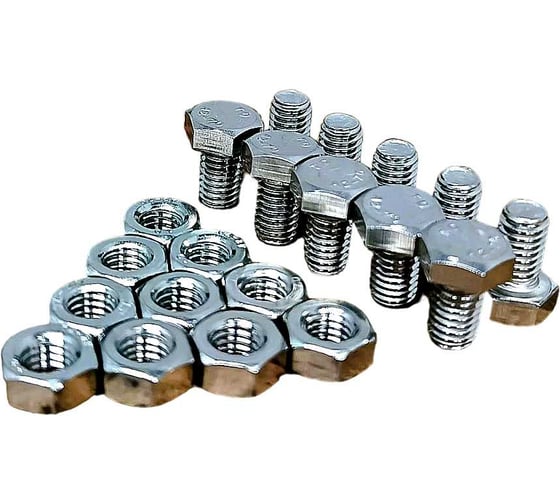 Изображение товара Болт нержавеющий 23 БОЛТА М3x8 мм DIN 933 с гайкой, 10 шт. 11460