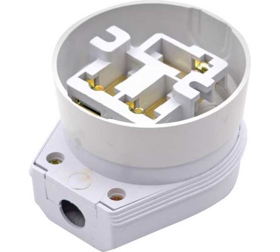 Изображение товара Силовой разъем Univ 1235 АБС-пластик, РШ-ВШ 32А, 250В, открытый угловой, белый, (шт.) 89-0-170