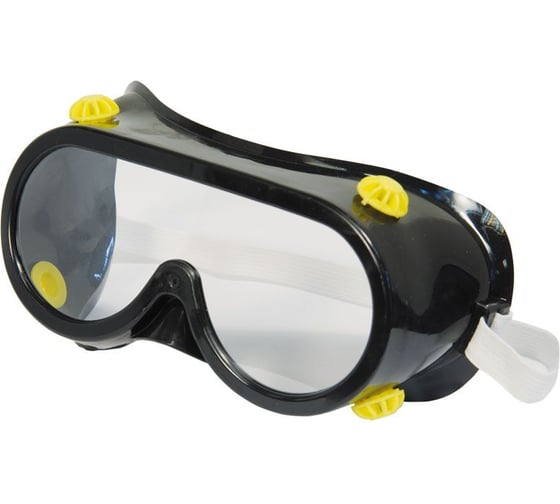 Изображение товара Защитные очки USP, черный корпус, желтые клапаны, закрытый тип, непрямая вентиляция, 12225
