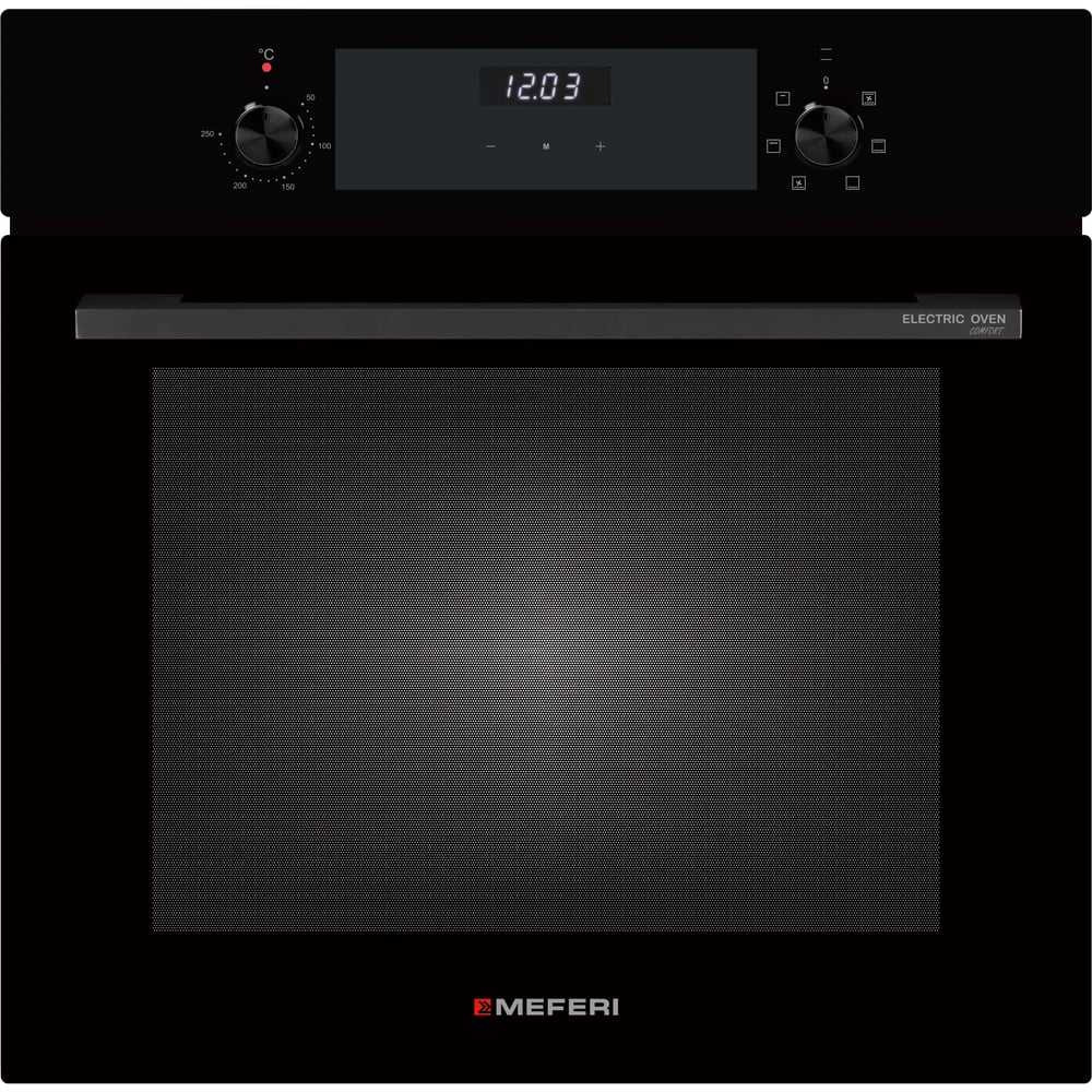 Изображение товара Электрический духовой шкаф MEFERI MEO607BK COMFORT с конвекцией таймером и дисплеем