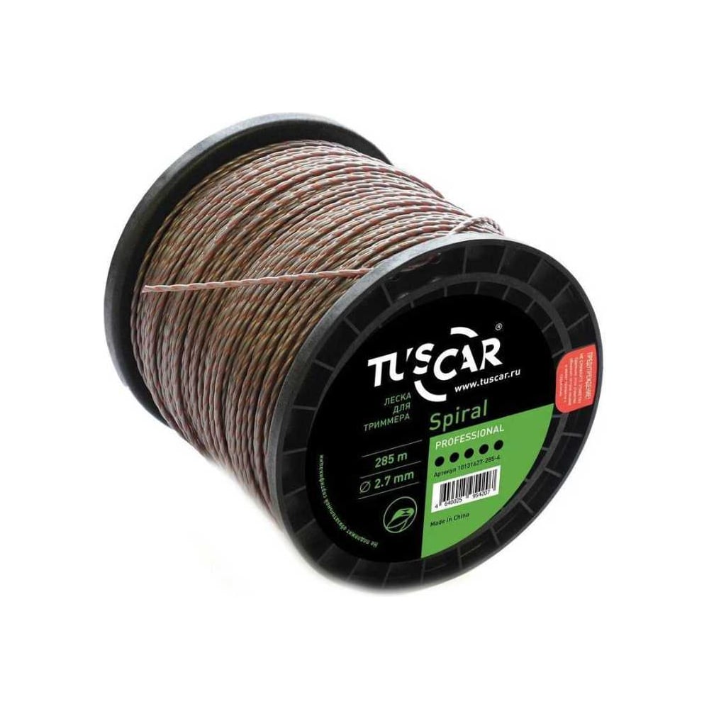 Изображение товара Леска Spiral grey/red 2.7 мм 285 м для триммера TUSCAR