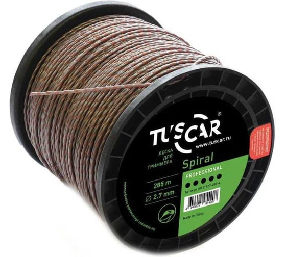 Изображение товара Леска Spiral grey/red, Professional 2.7 мм, 285 м для триммера TUSCAR 10131627-285-4