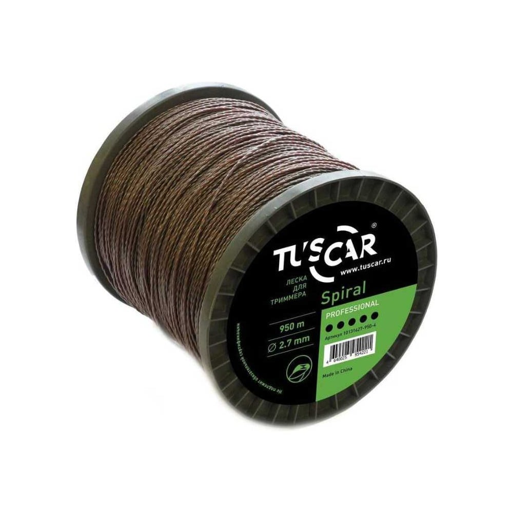 Изображение товара Леска Spiral grey red профессиональная 2.7 мм 950 м для триммера TUSCAR