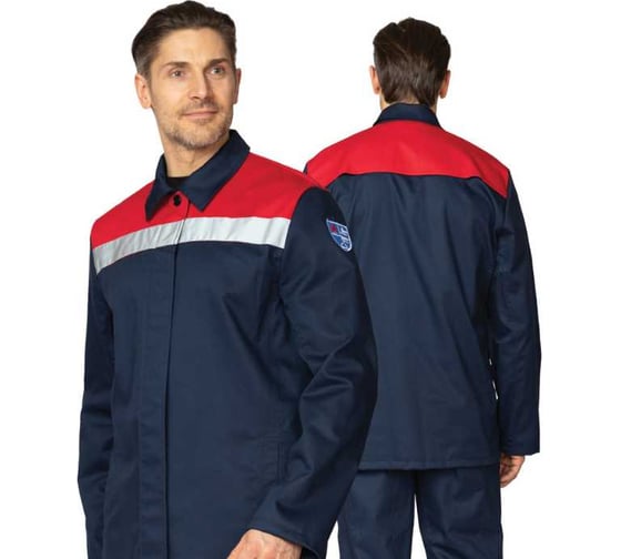 Изображение товара Костюм огнестойкий 1 класс защиты, х/б с ОП пропиткой, синий/красный, 60-62/182-188 Прабо 765