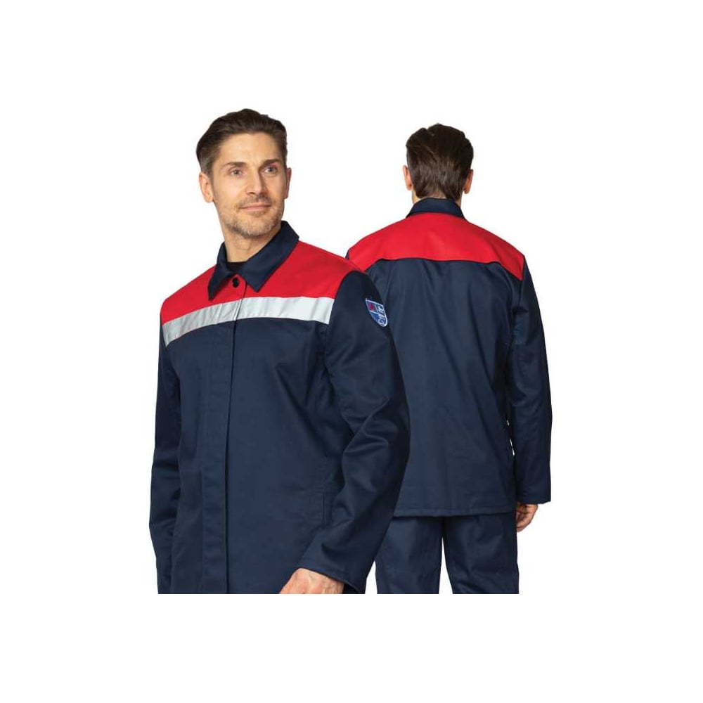 Изображение товара Огнестойкий костюм двойка 1 класс защиты хлопок с огнестойкой пропиткой синюший и красный размер 52