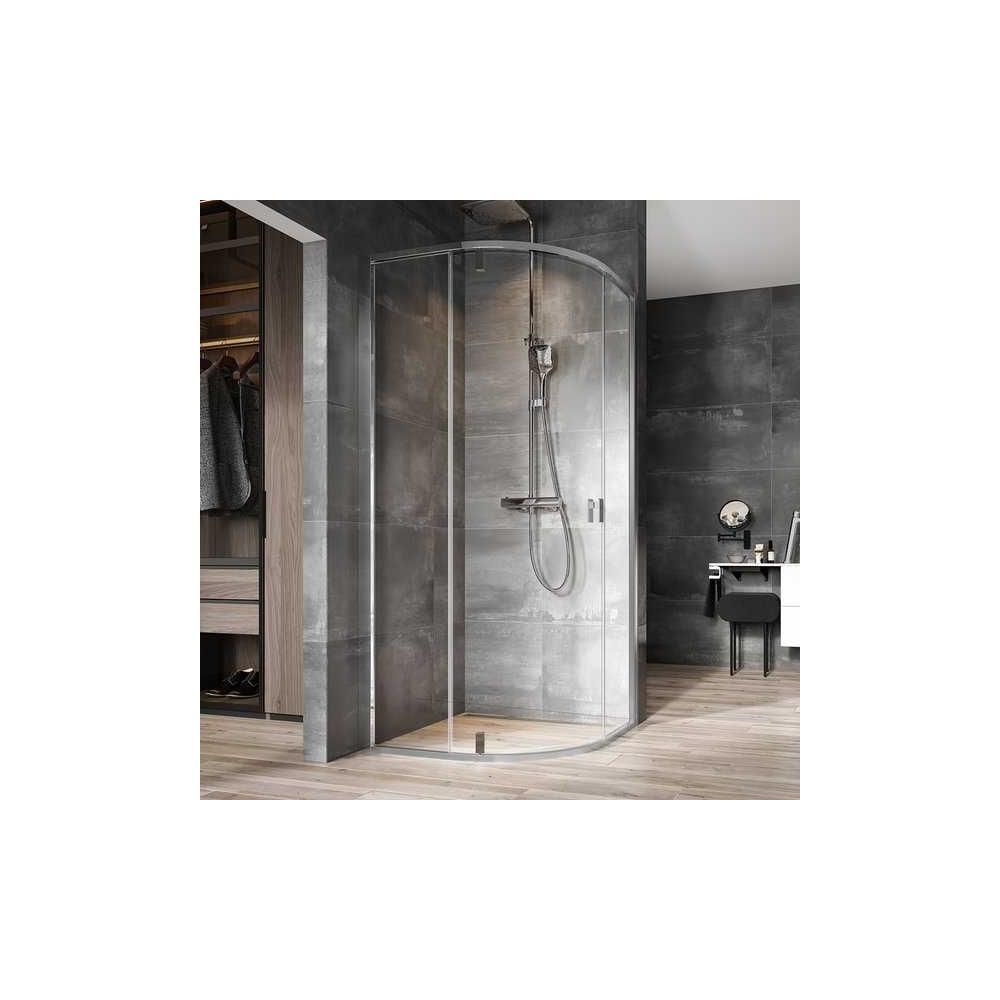 Изображение товара Душевой уголок RAVAK NSKK3-100 блестящий + Transparent серый полукруглый