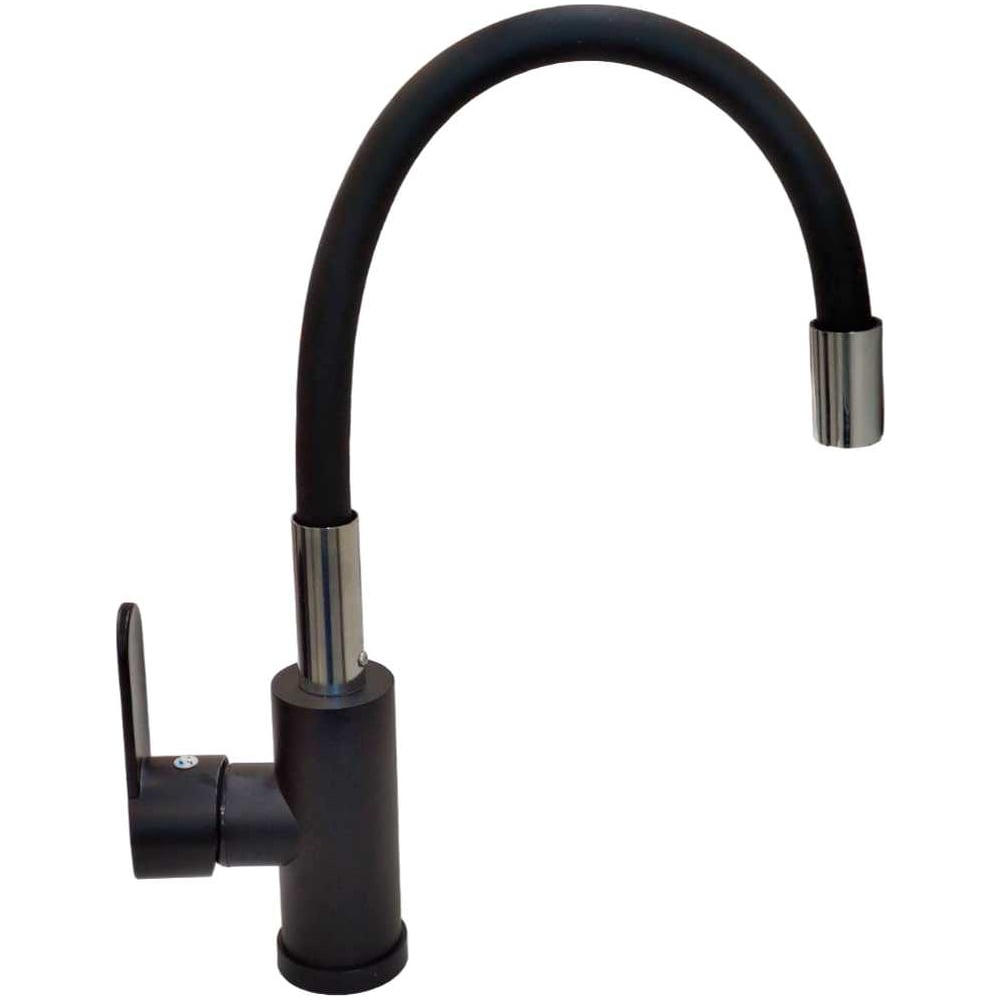 Изображение товара Смеситель для кухни stMIRA SANONIX с гибким изливом нержавеющая сталь черный