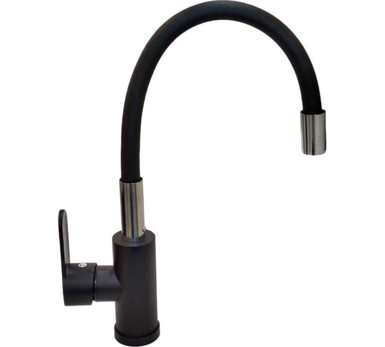 Изображение товара Смеситель для кухни stMIRA SANONIX с гибким изливом, черный, картридж 35 мм, нержавеющая сталь 1199-2