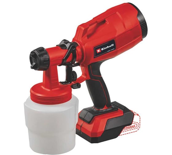 Изображение товара Аккумуляторный краскопульт Einhell TC-SY 18/60 Li, 18 В, 2 сопла, наб д. чистки, без АКК и ЗУ 4260025