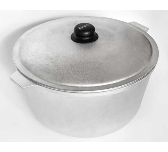 Изображение товара Казан алюминиевый Davr Metall 16 литров, плоское дно, с крышкой казан16(ал)