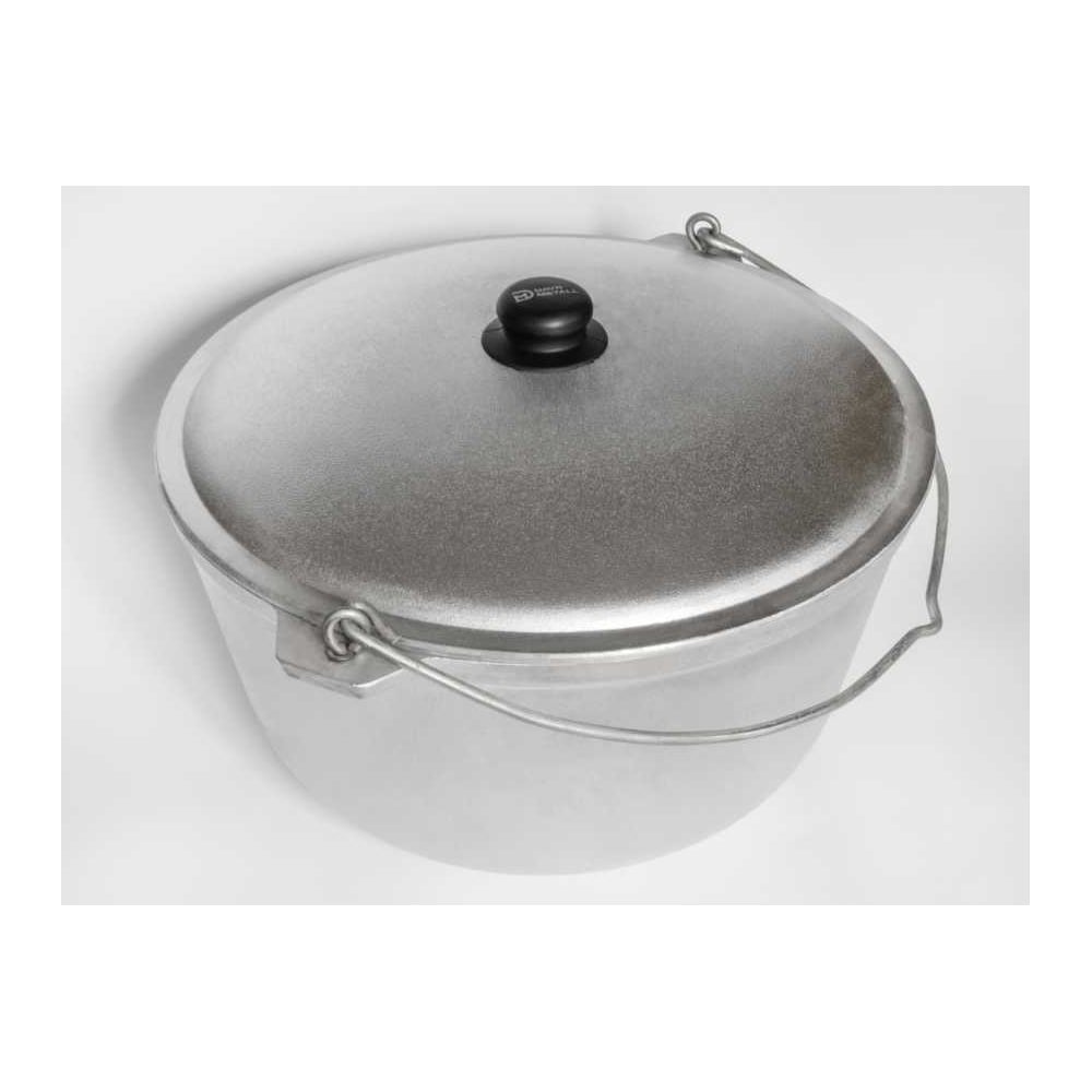 Изображение товара Казан алюминиевый Davr Metall 16 литров с дужкой, плоское дно, с крышкой казан16(ал)(дужка)