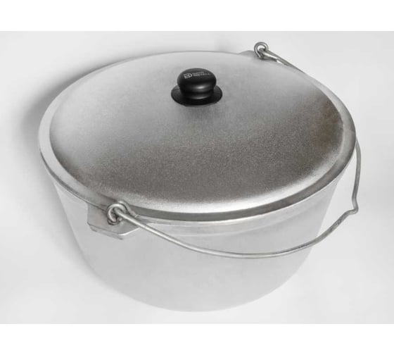 Изображение товара Казан алюминиевый Davr Metall 20 литров с дужкой, плоское дно, с крышкой казан20(ал)(дужка)