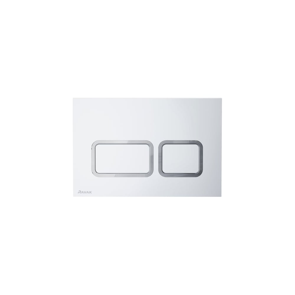 Изображение товара Инсталляционная кнопка Ravak TWIN Flat сатин X01739 двухрежимная механическая