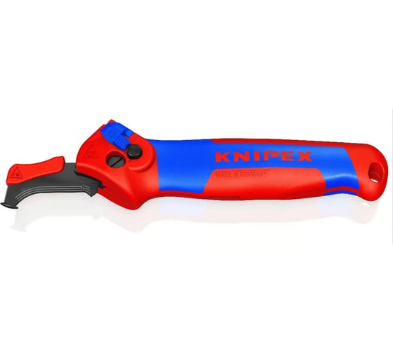 Изображение товара Нож для кабеля Knipex с "пяткой", с трещоткой, 146 мм, 2К ручка KN-1650145SB