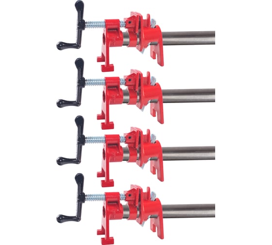 Изображение товара Набор струбцин трубных на ножках VIRA 3/4", 4 шт. 203109