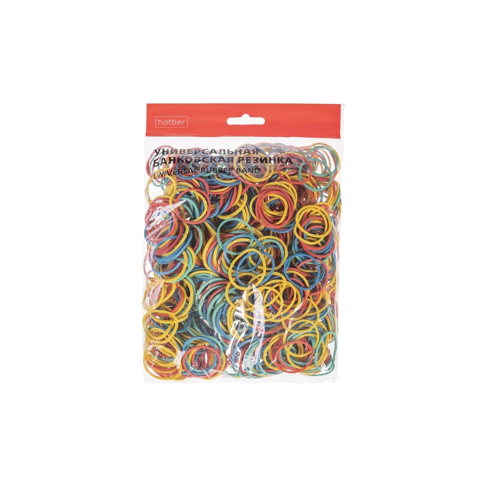 Изображение товара Цветные банковские резинки HATBER диаметром 25 мм, 100 шт