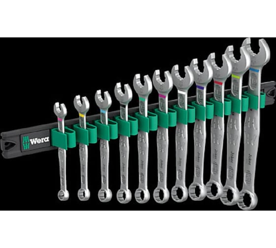 Изображение товара Магнитный держатель WERA 9640 6003 и набор комбинированных гаечных ключей Joker 1, 11 пр. WE-020233