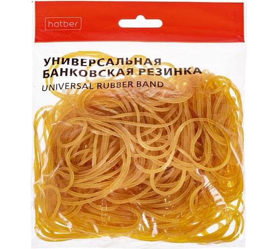 Изображение товара Резинка банковская HATBER 100% натуральная диаметр 50 мм, длина 80 мм 083952