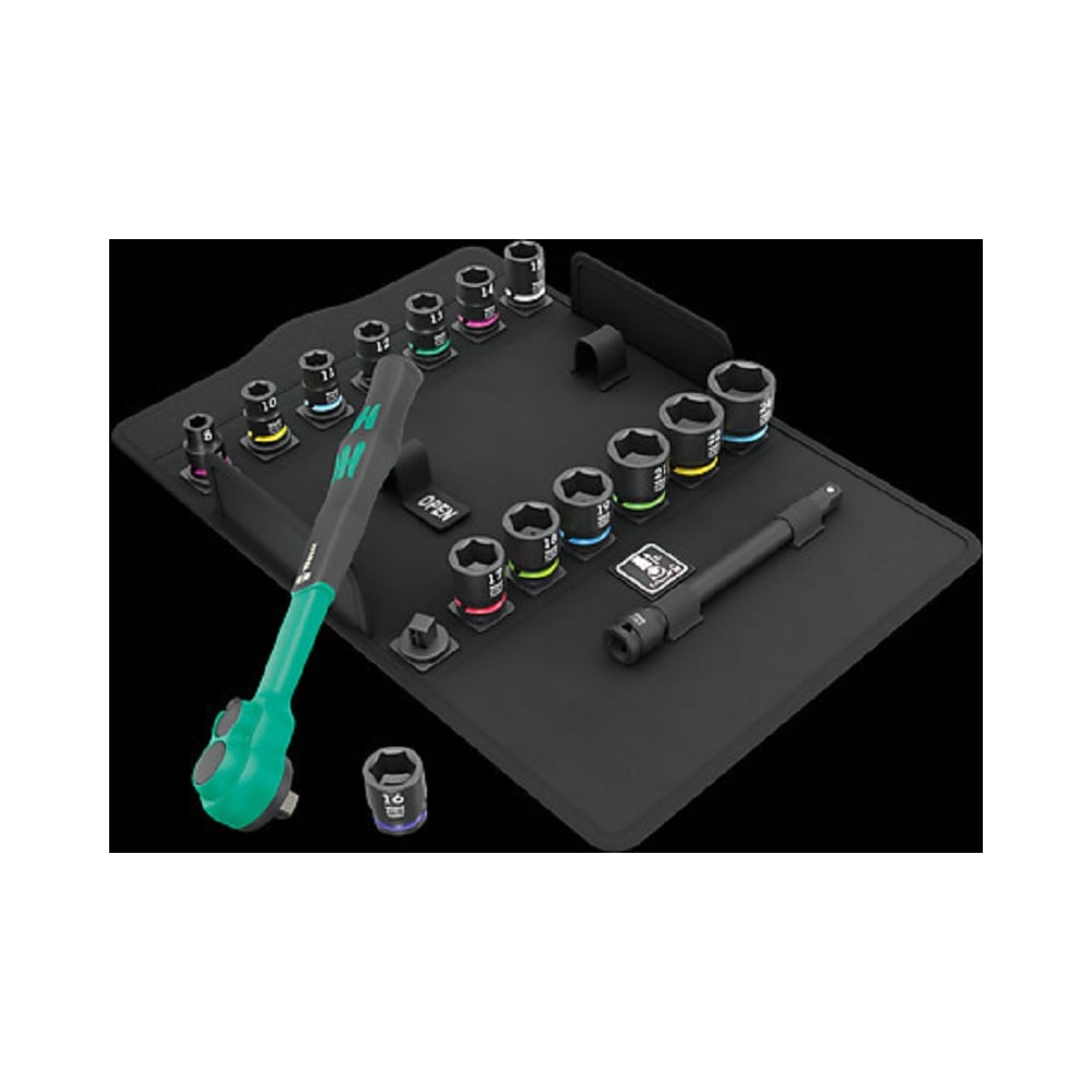 Изображение товара Трещотка WERA 8100 SB 12 Zyklop Comfort в наборе с 16 головками