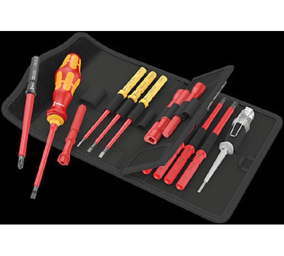 Изображение товара Набор бит с битодержателем WERA  Kraftform Kompakt VDE 18 Universal 1 Tool Finder 1x9x98; 1 x PH 1x157; 1 x PH 2x157; 1 x PZ 1x157; 1 x PZ 2x157; 1x1x154; 1x2x154; 1x1x1 WE-006613