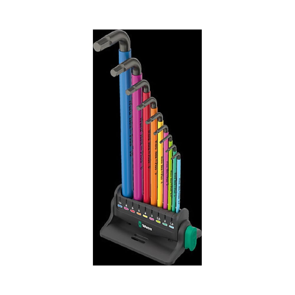 Изображение товара Набор Г-образных ключей WERA 950/9 Hex-Plus Multicolour 9 пр. 1.5-10 мм профессиональный