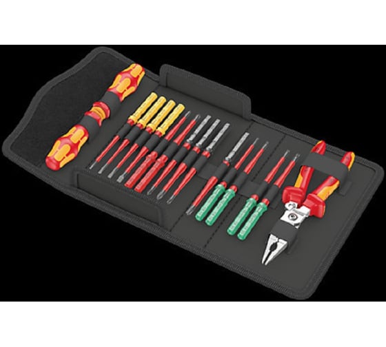 Изображение товара Набор бит с битодержателем WERA Kraftform Kompakt VDE 17 extra slim 1 Tool Finder 2x9x98; PH1x157; PH2x157; PZ1x157; PZ2x157; 1x1x157; 1x2x157; TX1 WE-006612