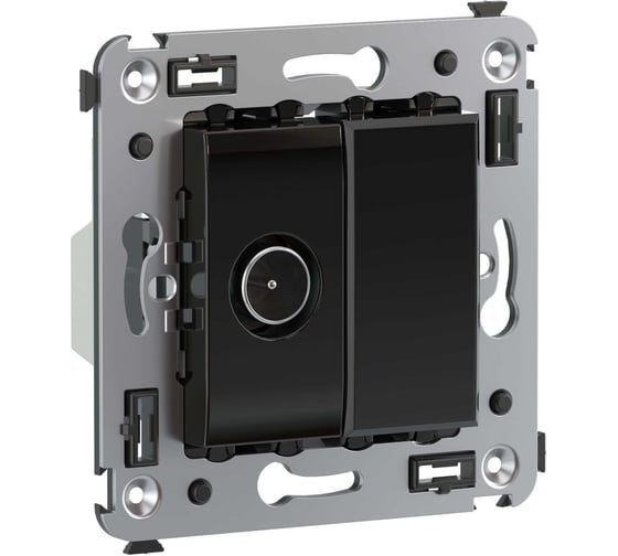 Изображение товара Розетка TV проходная в стену DKC Avanti черный квадрат 1 ШТ 4402513